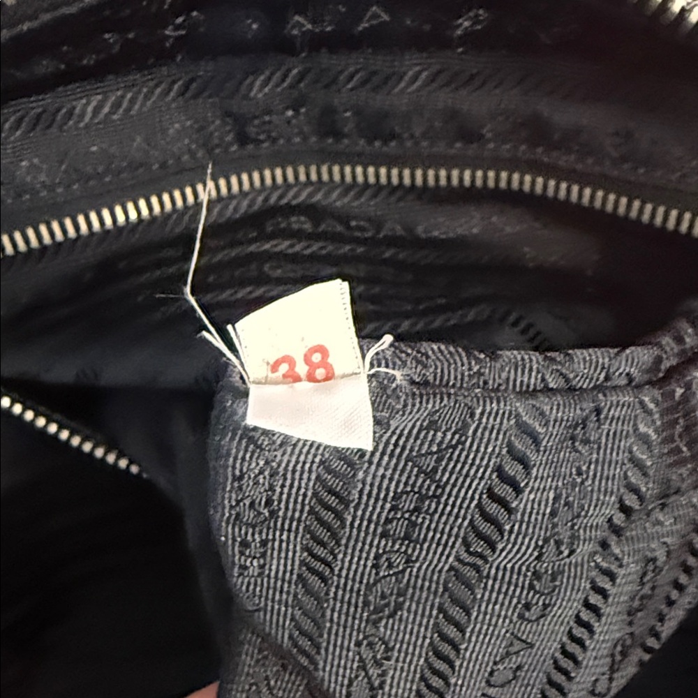 Prada Grey Mini Canvas Tote with Black Trim - Picture 10 of 13